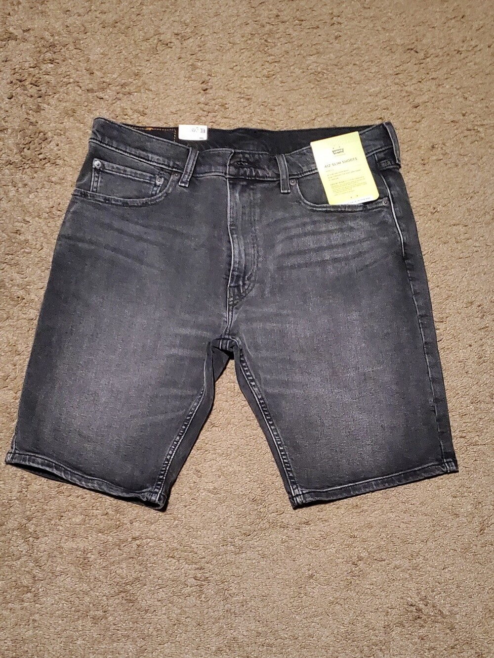 Men's Levis Washed Black Denim Shorts - Picture 1 of 4